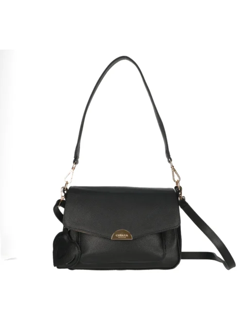 Torebka Chiara Joy – Czarna Listonoszka ze Skóry Naturalnej