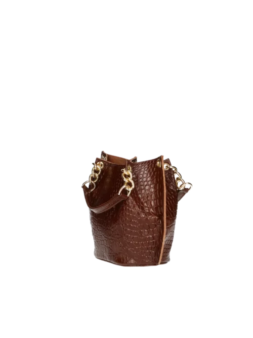 Listonoszka Skórzana NESCA - Brąz Croco (Bez Logo)