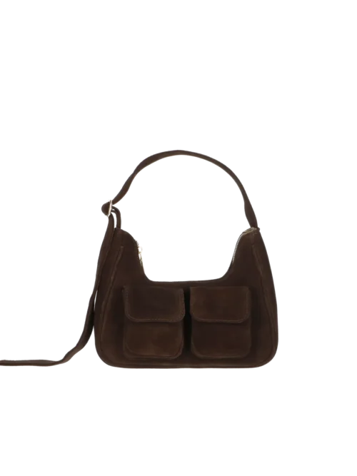 Torebka Chiara WIKI – Listonoszka Brązowa Gorzka Czekolada z Zamszu Naturalnego